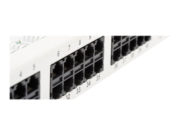 DIGITUS CAT 3 ISDN - Patch-panel - rackmontering - CAT 3 - RJ-45 X 50 - grå, RAL 7035 - 1U - 19"