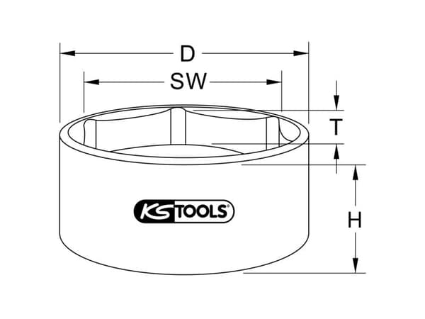 KS Tools 460.0290, Kraftpipe, Sort, 1 hoder, 1", Metrisk/imperisk, 150 mm