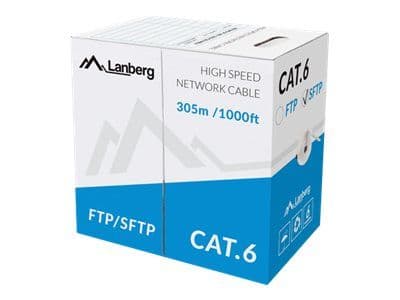 Lanberg - Samlet kabel - 305 m - SFTP - CAT 6 - utendørs, solid - grå