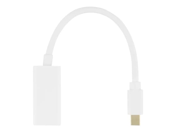 DELTACO DP-HDMI46 - Videoadapteri - Mini DisplayPort han til HDMI hun - 20 cm - hvid - 4K-tuki