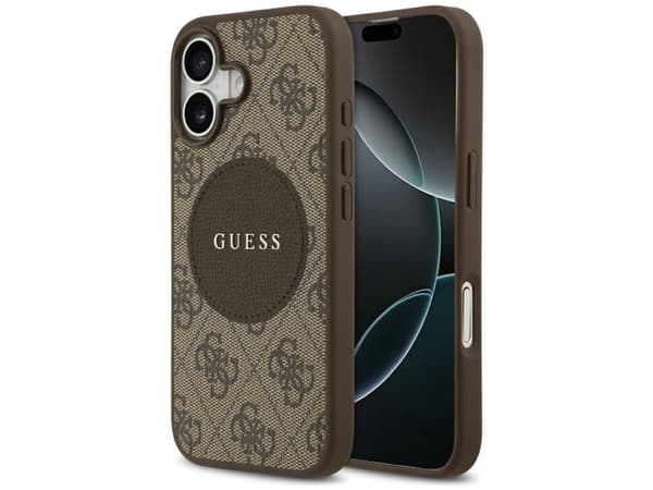 Guess 4G Circle Classic Logo MagSafe case for iPhone 17 - brown
