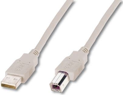 ASSMANN - USB-kabel - USB (hane) till USB typ B (hane) - USB 2.0 - 1.8 m - formpressad - beige