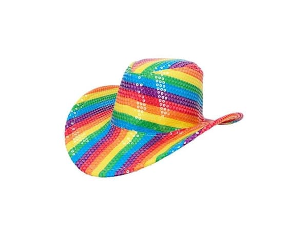 Regnbue paillet cowboyhat