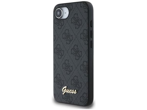 Guess 4G Script Logo MagSafe-skal för iPhone 16e - svart