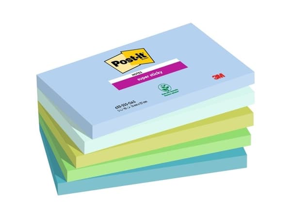 Post-It Super Sticky Notes Oasis, 76 x 127 mm, 5 kpl pakkaus