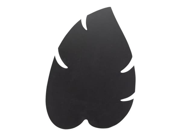 Securit® Silhouette Leaf -seinälevy mustana