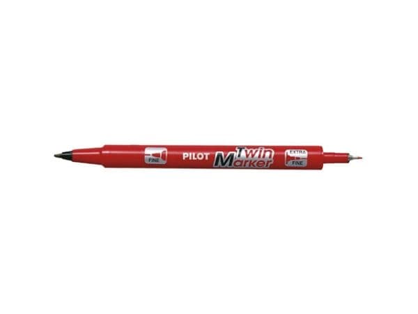 Pilot Twin Marker, Punainen, 0,4 mm, 0,8 mm