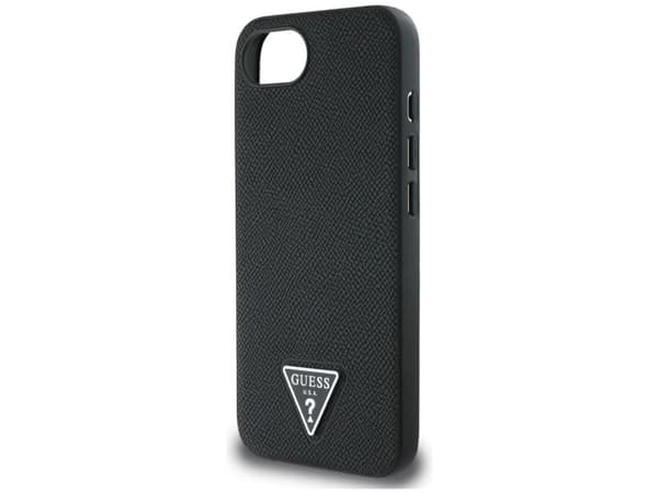 Guess Grained Triangle MagSafe case for iPhone 16e - black