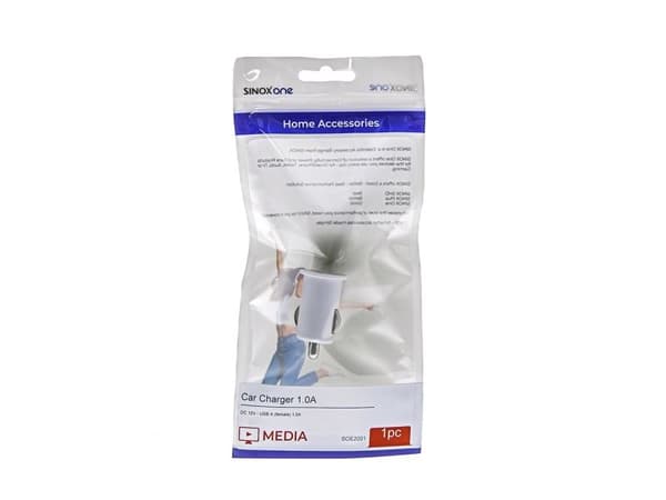 Sinox One 12V USB A oplader. 1,0A. Hvid
