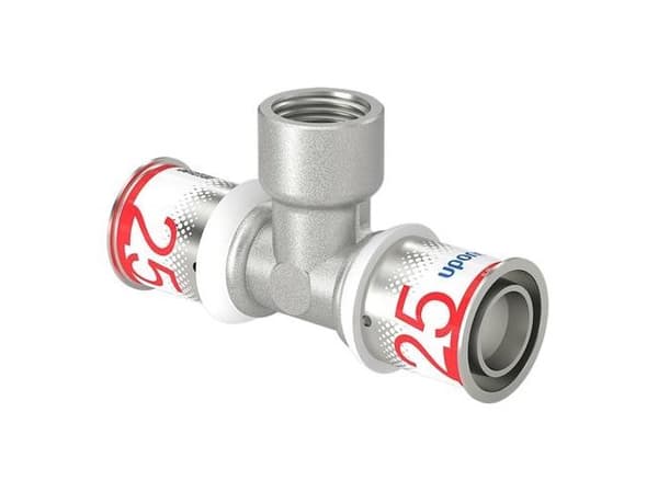 UPONOR S-PRESS PLUS tee reduceret m/muffe 25x1/2 "FT-25