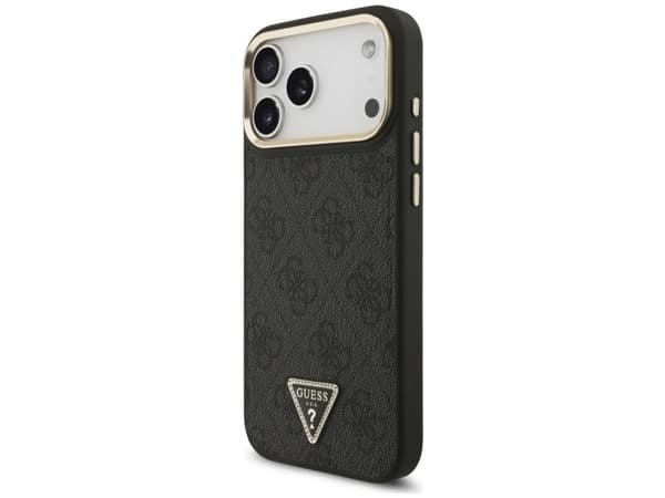 Guess 4G Triangle Logo MagSafe-skydd till iPhone 17 Pro Max - sort/guld