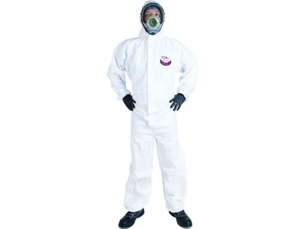 Skyddsrock, Weepro, XL, vit, nonwoven/PE, osteril, typ 5B/6B, singelförpackning