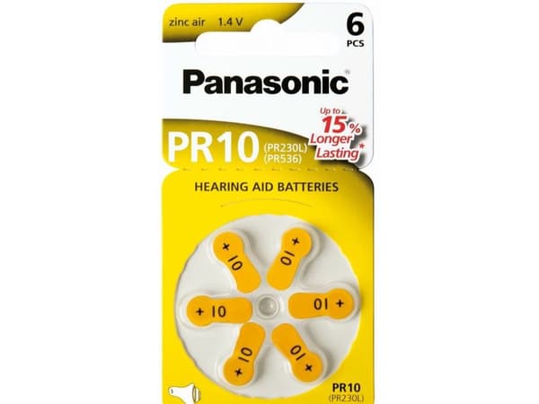 Panasonic - Batteri 6 x PR10 - Sinkluft - sølv