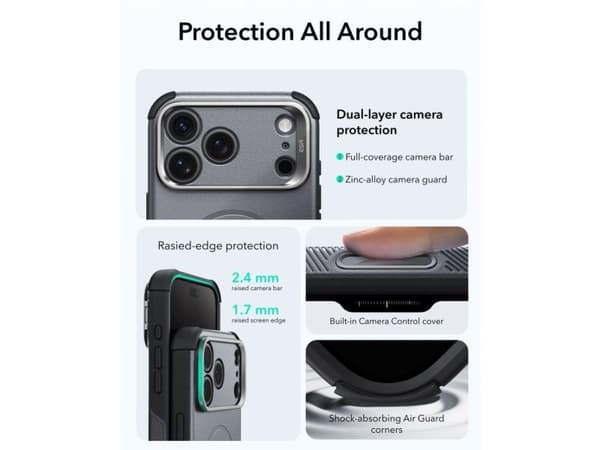 ESR CYBER TOUGH KICKSTAND MAGSAFE IPHONE 17 PRO MAX / 18 PRO MAX GREY