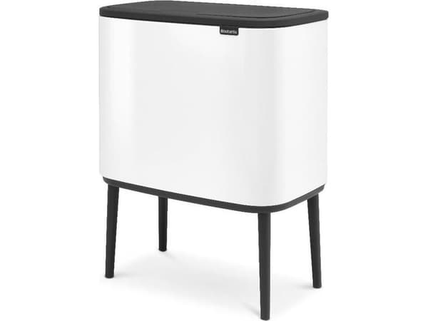 Brabantia 313523, 33 l, Rektangulær, Rustfritt stål, Sort, Hvit, Plast, 540 mm