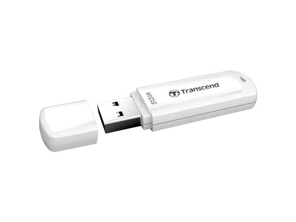 Transcend JetFlash 730 - USB-flashstasjon - 512 GB - USB 3.1 Gen 1 - hvit
