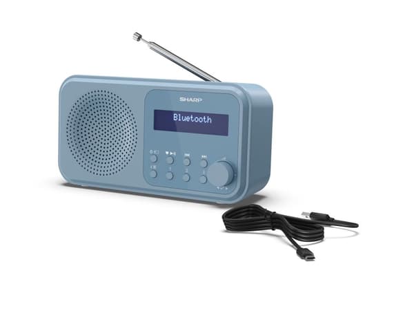 Sharp DR-P420 - DAB bärbar radio - stålblå
