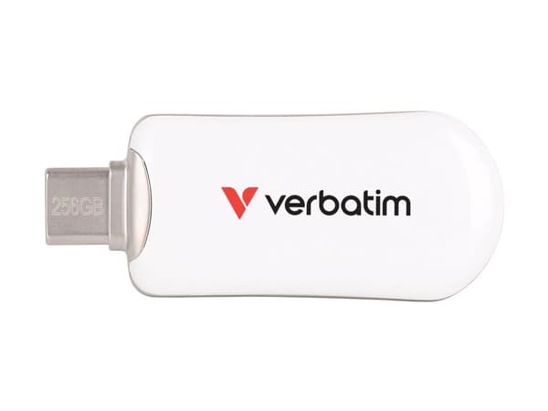 Verbatim Plectra - USB flash-enhet - 256 GB - USB 3.2 Gen 1 / USB-C - vit