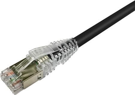NETCONNECT Patchkabel kat 6A S/FTP PiMF, længde: 1,0 m farve: sort med LSZH kappe