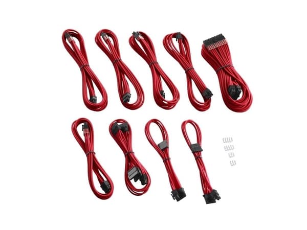 CableMod PRO Series ModMesh RT-Series - Strömkabelsats - formpressad - röd