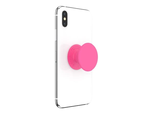 PopSockets PopGrip - Fingergrepp/vikbart ställ för mobiltelefon - neonrosa