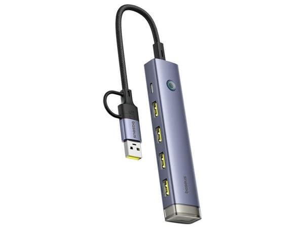 Baseus UltraJoy Series USB-A/USB-C hub 4xUSB-A 3.1 1xUSB-C 5V - gray