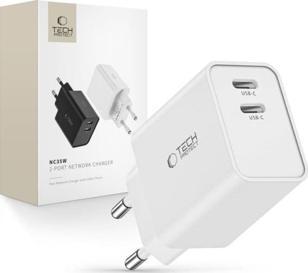 Ladowarka Tech-Protect TECH-PROTECT C35W 2-PORT NETWORK CHARGER PD35W WHITE