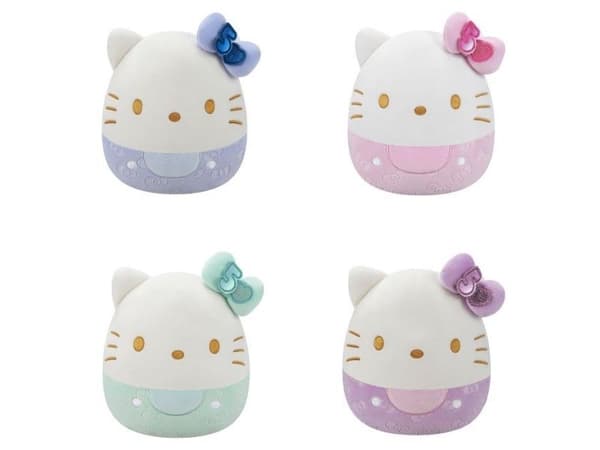 Kosedyr Squishmallows Hello Kitty med preget sløyfer