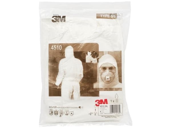 3M 4510, Vit, L, Vuxen, Unisex, Dragkedja, Front