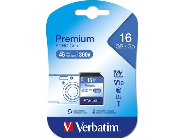 Verbatim - Flash-minneskort - 16 GB - Class 10 - SDHC