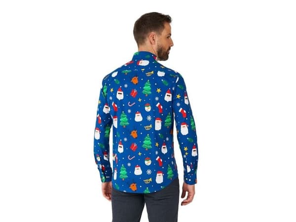Juleskjorta Festivity Blue