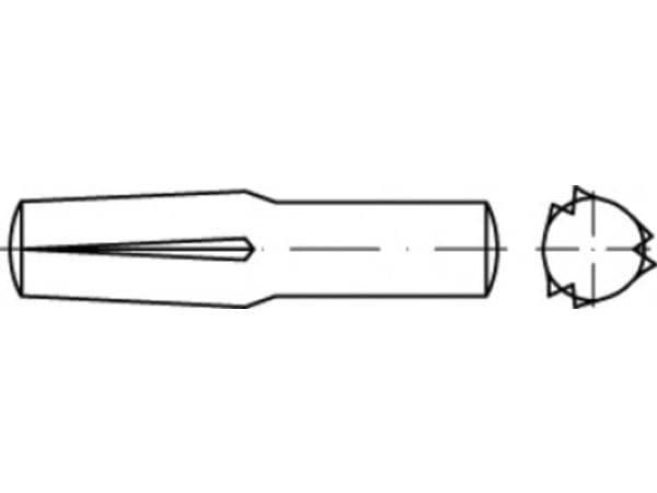 TOOLCRAFT spännstift 12 mm stål 25 st