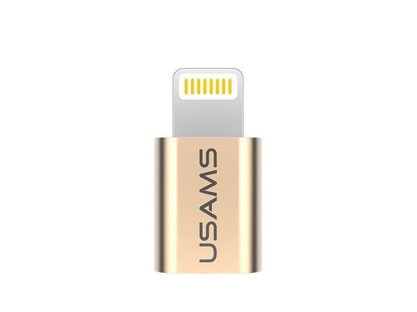 USAMS USB-adapter, Lightning till microUSB, guldfärgad (IPTMIC01)