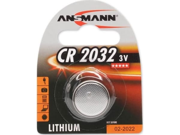 Ansmann 5020122, Engangsbatteri, CR2032, Lithium, 3 V, 10 stk, Sølv