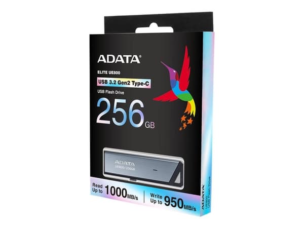 ADATA UE800 - USB-flashstasjon - 256 GB - USB-C 3.2 Gen 2 - sølv
