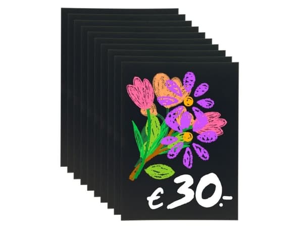 Securit® A6 kridtskilte 10 stk. slagfast polystyren, matsort