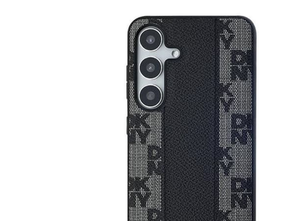 DKNY Leather Checkered Mono Pattern MagSafe case for Samsung Galaxy S24 - black