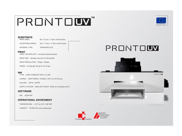 AZON Pronto+ PET Film A1 Roll 100m