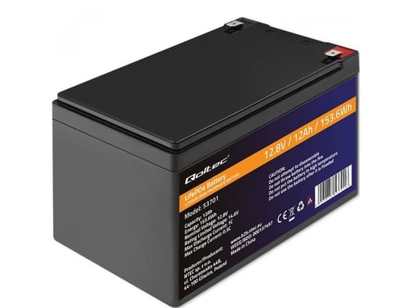 Qoltec - Batteri - 12.8V, BMS - litium-jernfosfat - 12 Ah - 153.6 Wh