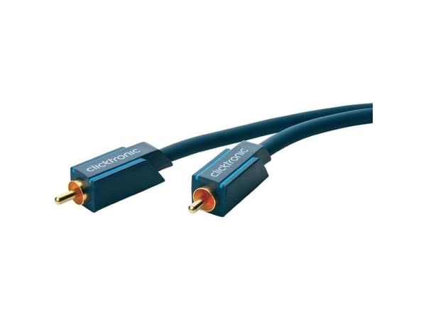 ClickTronic 2m Audio Cable, RCA, Hankjønn, RCA, Hankjønn, 2 m, Blå, Gull