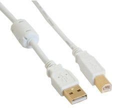 InLine 4043718143832, 5 m, USB A, USB B, USB 2.0, Hankjønn/hankjønn, Hvit