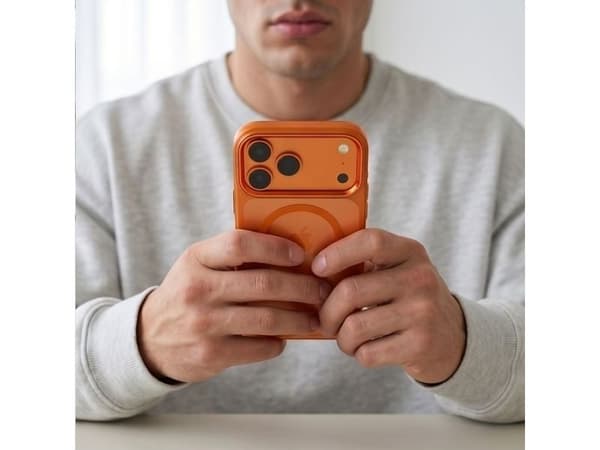 Tech-Protect Magmat Magsafe CC case for iPhone 17 Pro / 18 Pro - orange-transparent