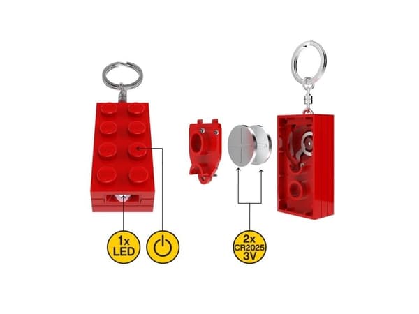 LEGO® Minifigurines™ Keychain Light 2x4 Brick Red
