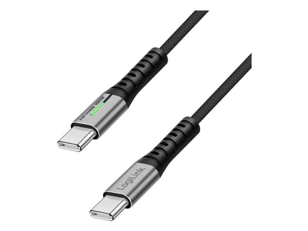 LogiLink USB-C 20 Gbps, 100W 0.3m punottu musta