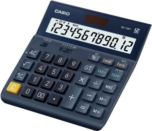 Bordregner Casio DH-12ET, blå, 12 cifre