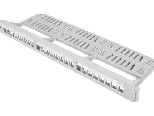 Lanberg PPKS-1124-S - Patchpanel (blank) - stativmonterbar - grå - 1U - 19" - 24 porte
