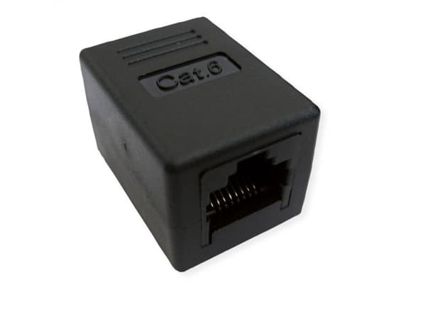 VALUE RJ-45 Modular Coupler, Cat.6, unshielded, black, Modular coupler, Musta