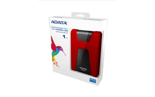 ADATA DashDrive Durable HD650 - Hårddisk - 1 TB - extern (portabel) - 2.5" - USB 3.0 - röd