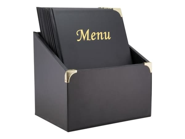 Securit® 10 stk A4 BASIC menuomslag i opbevaringsboks i sort