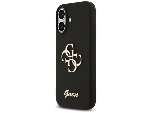 Guess silikon-etui Big 4G Script til iPhone 17 - Svart